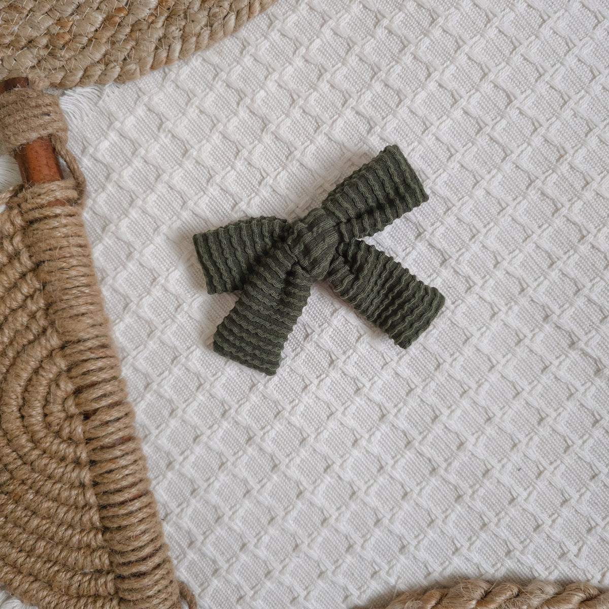 Olive Green Pinwheel Bow