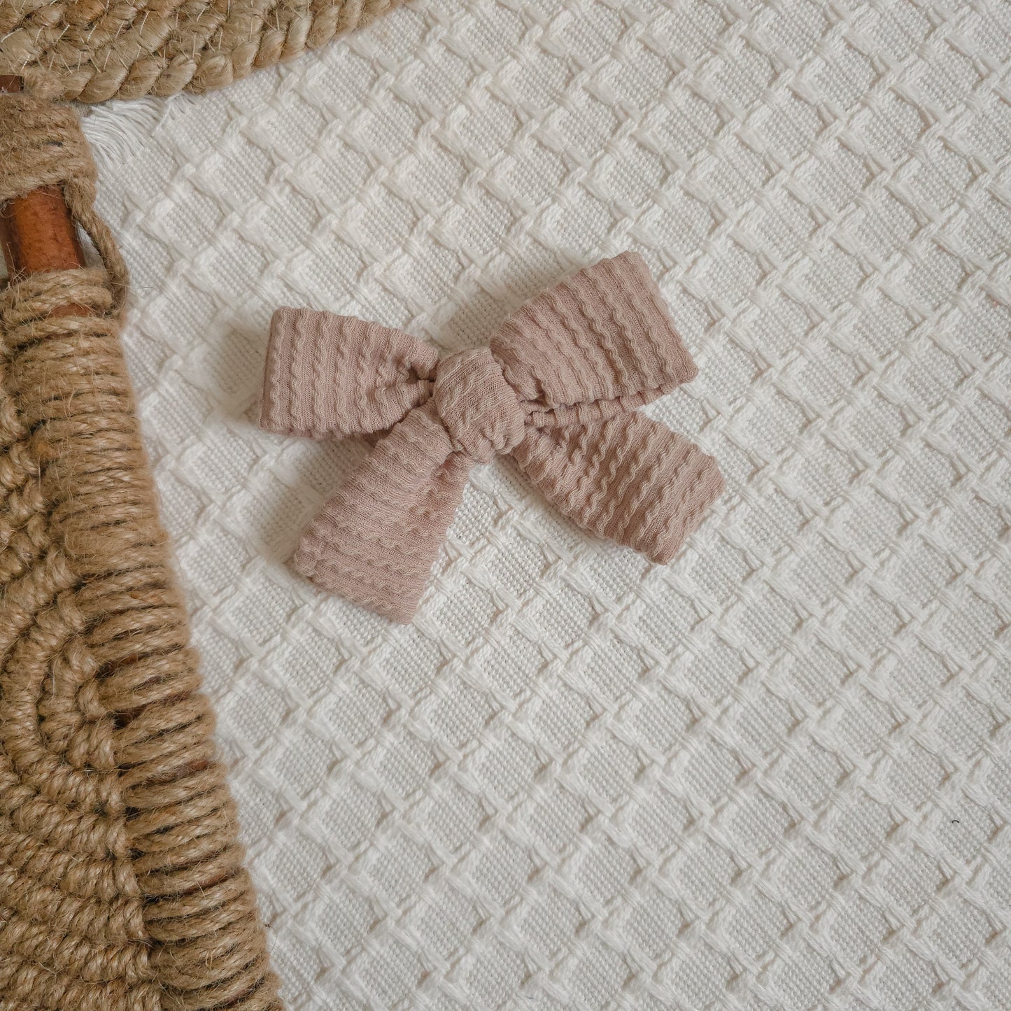 Beige Pinwheel Bow