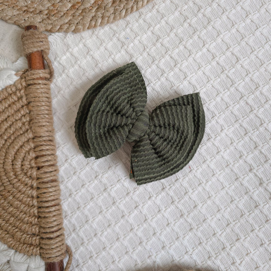 Olive Green Double Bow